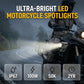 Projecteur LED universel pour moto, double couleur, feu auxiliaire de conduite