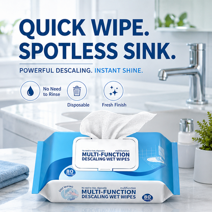 Lingettes nettoyantes détartrées multifonctions pour salle de bain