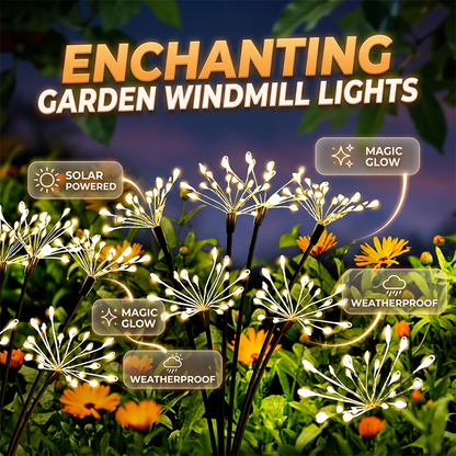 Lampes solaires à piquer pour jardin, effet feu d'artifice