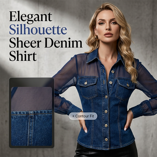 👕Top en denim patchwork à maille pour femme – Haut chic et élégant à taille cintrée✨