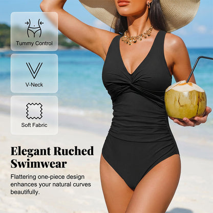 Maillot de bain une-pièce effet ventre plat pour femme