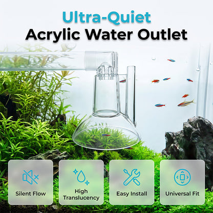 🔥🔥Achetez 2 obtenez 1 gratuit🐟️Sortie d'eau silencieuse en acrylique pour aquarium