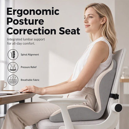 🪑 50 % DE RÉDUCTION MAINTENANT ! Coussin de soutien lombaire en mousse à mémoire de forme – Correcteur de posture et coussin de confort 2 en 1, soutien multifonctionnel pour le dos, la chaise de bureau, le siège auto et le quotidien