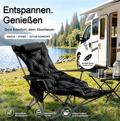 🏕️ 50 % DE RÉDUCTION MAINTENANT ! Chaise longue pliante pour extérieur en structure légère – Détente et transport 2 en 1, pour plage, camping, festival et jardin