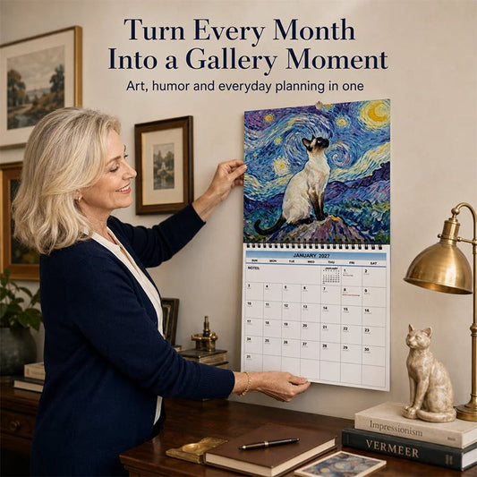 Planifiez 2027 dès maintenant ! Calendrier amusant et original avec des mèmes de chats.