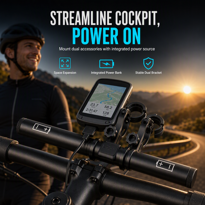 🚴 Rallonge de guidon de vélo avec batterie externe USB : double fixation, étanche, résistante aux vibrations