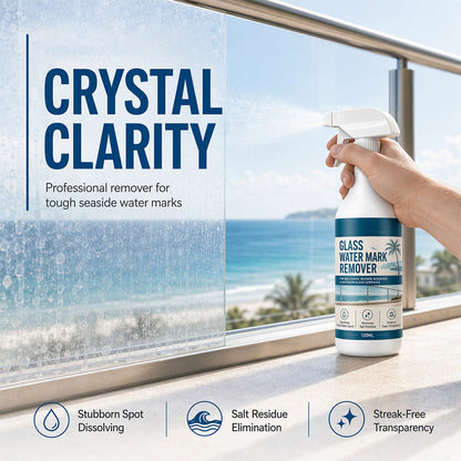 ⏰50 % DE RÉDUCTION – DERNIÈRE CHANCE⏰ Spray anti-traces d'eau pour vitres – Élimine les taches d'eau et les dépôts minéraux – Application facile – Pour fenêtres, terrasses et balcons ! 🔥