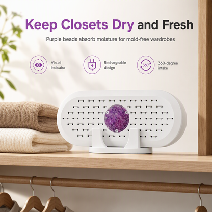 💧♻️ Mini déshumidificateur réutilisable pour la maison – Dites adieu à l'humidité dans les placards, les salles de bain et les petits espaces