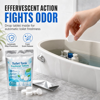 🚽 50 % DE RÉDUCTION MAINTENANT ! Pastilles nettoyantes pour réservoir de toilettes en formule longue durée – Nettoyage et désodorisation 2 en 1, agissent à chaque chasse d'eau pour éliminer taches, calcaire et odeurs
